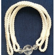 Beaded Rope Tieback - White